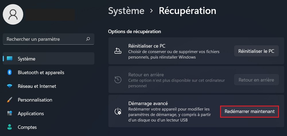 Entrez dans le BIOS
