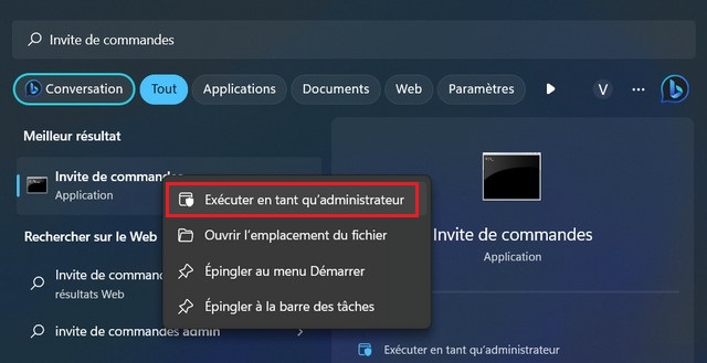 Invite de commandes