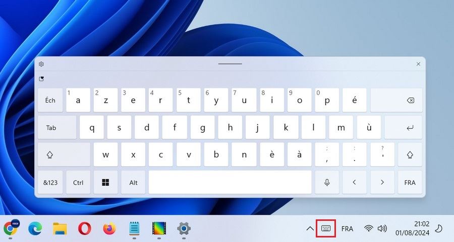 Le clavier tactile de windows 11