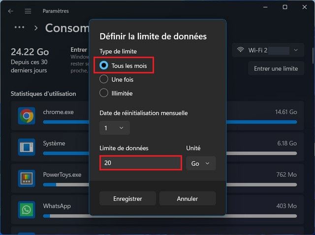 Limiter la consommation de données
