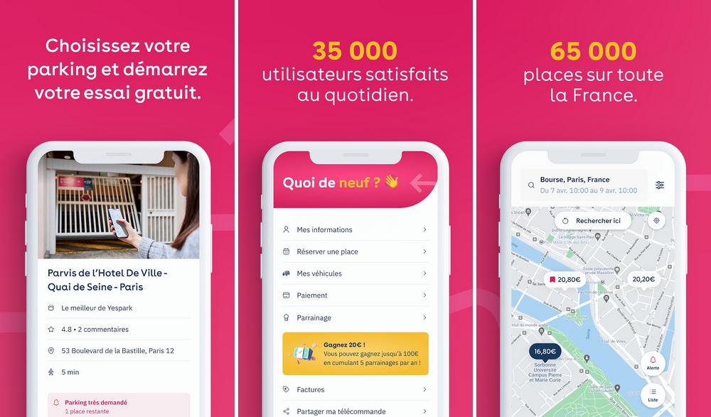 Yespark - meilleure application pour les voitures