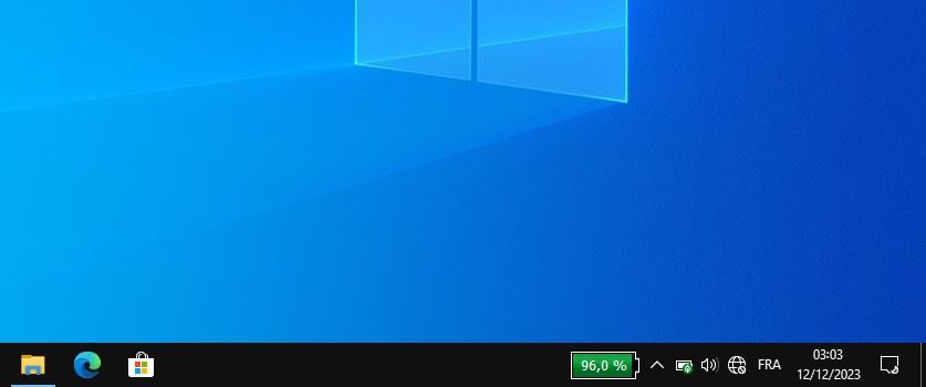 Afficher le pourcentage de batterie sur Windows 10