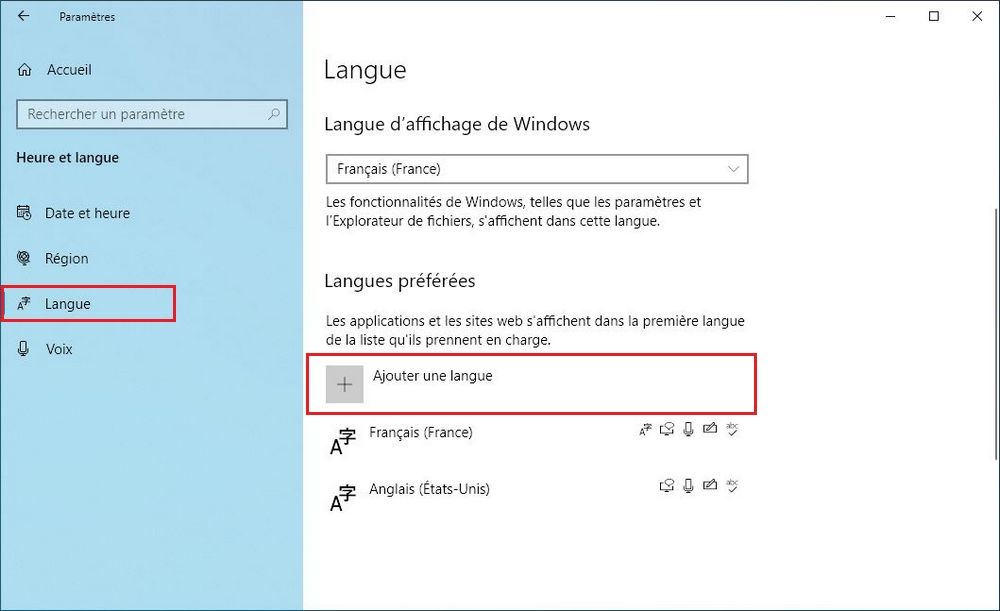 Ajouter une langue