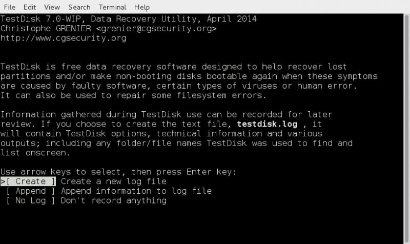 TestDisk - logiciel de récupération de données