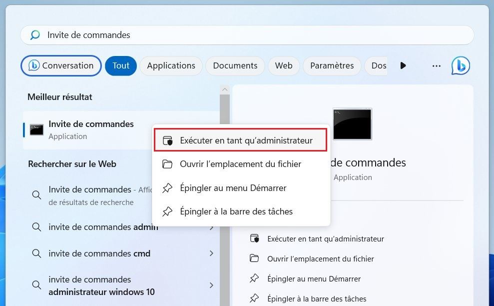 Invite de commandes
