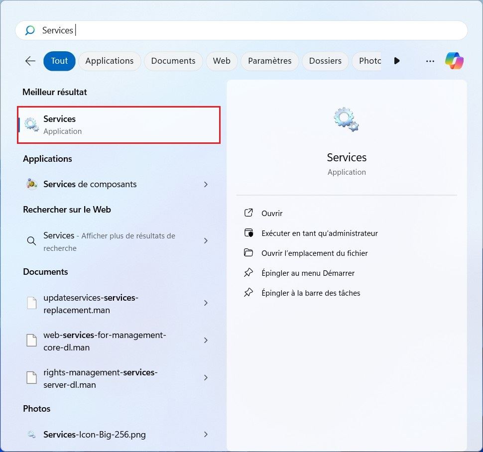 La recherche Windows 11