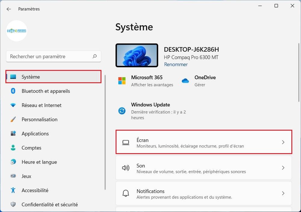 Paramètres Windows 11