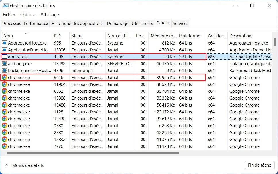 Vérifier si une application est 64 bits ou 32 bits sous Windows 11