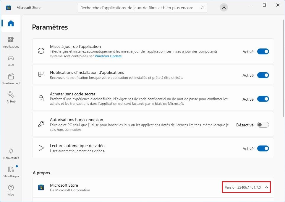 Connaître la version d'un logiciel depuis À propos