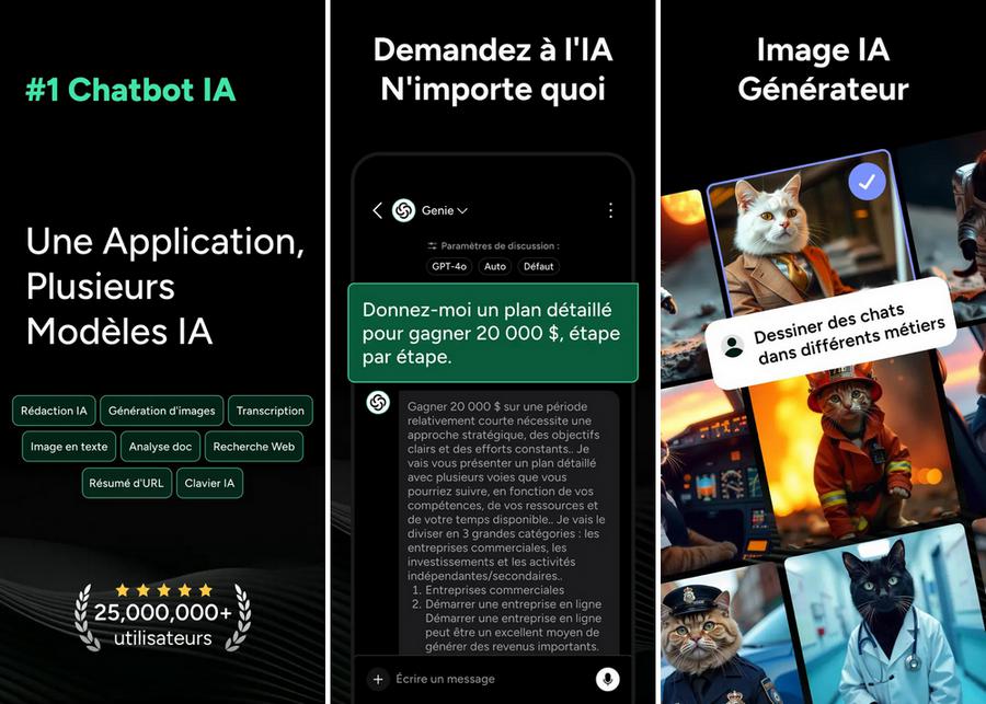 Genie AI - meilleure application ChatGPT
