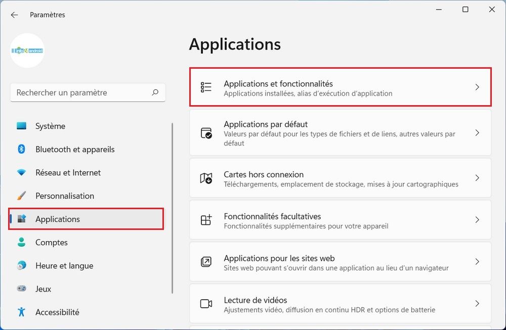 Paramètres Windows 11