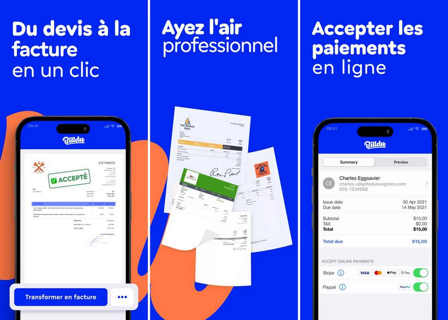 Billdu - application de facturation pour iPhone