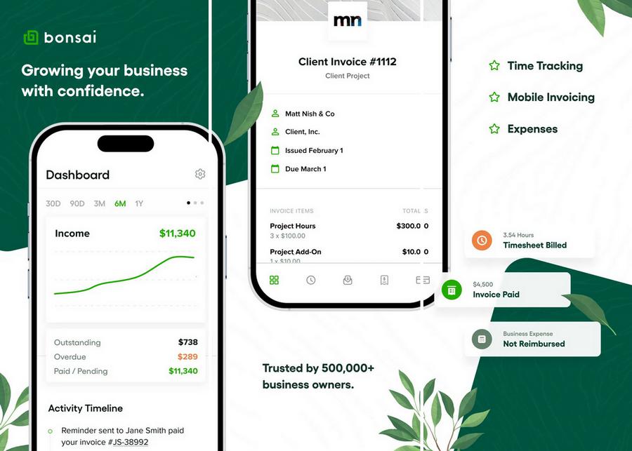 Bonsai - application de facturation pour iPhone