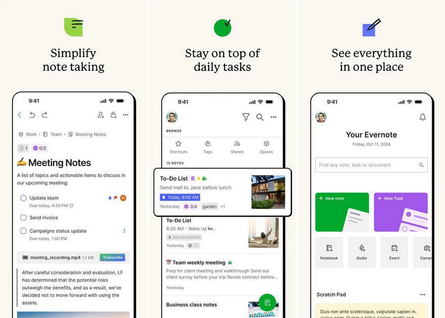 Evernote - application de productivité