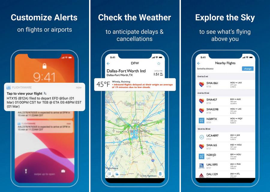 FlightAware - application de suivi de vol