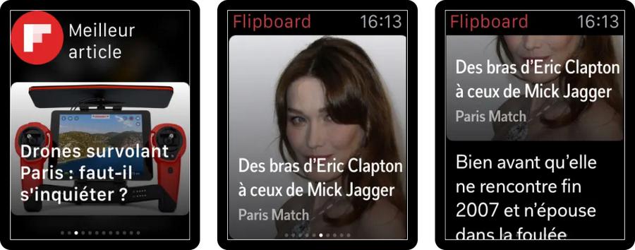 Flipboard - meilleure application pour Apple Watch