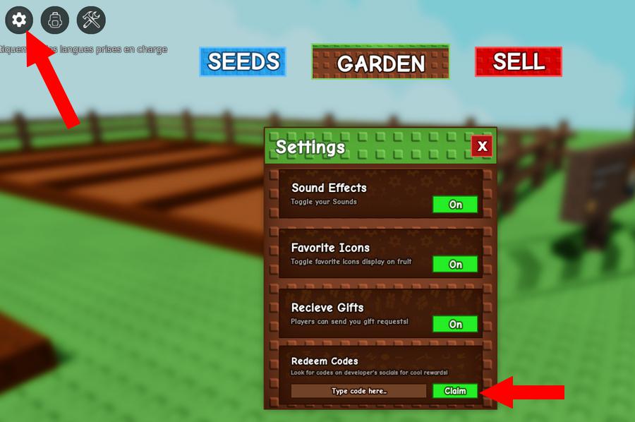 Comment utiliser les codes dans Grow a Garden